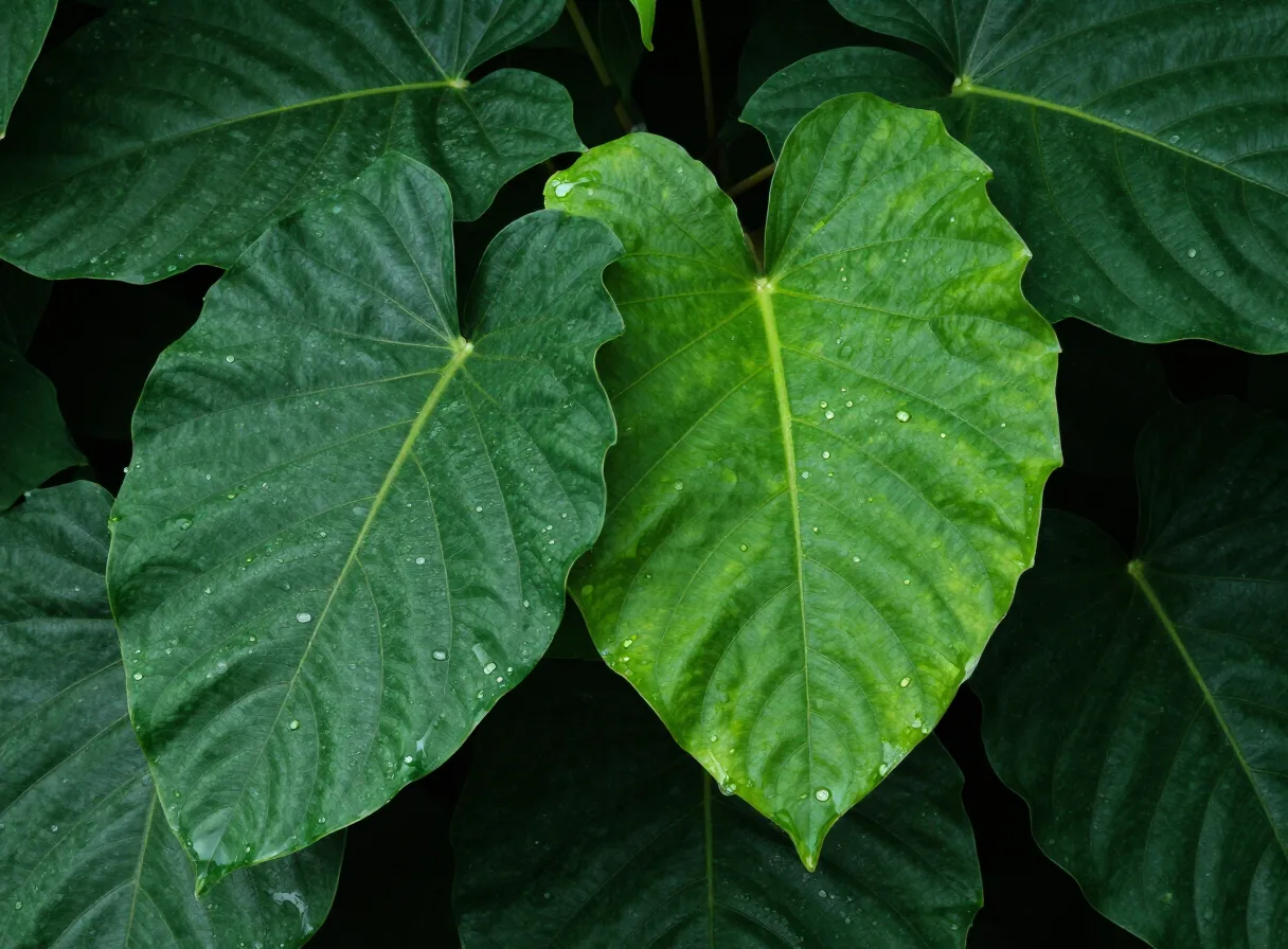 Daun tebal dan mengkilap setelah menggunakan nutrisi tanaman organik PurePlus